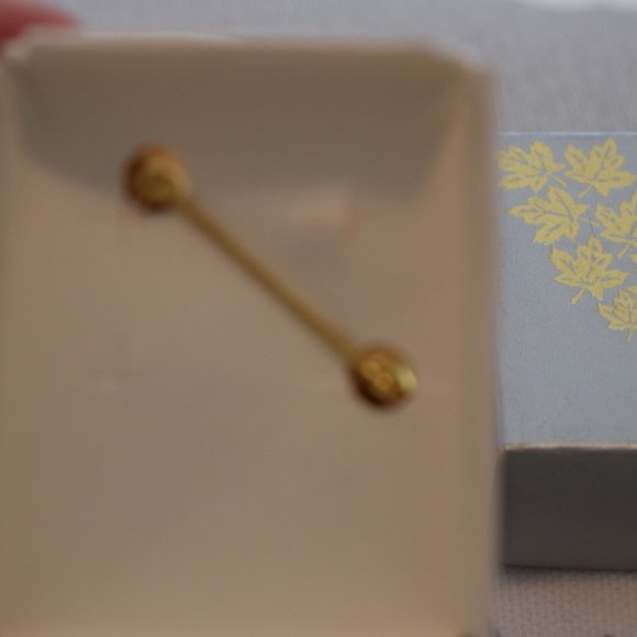 Vintage Grey & Gold with Faux Pearl Brooch & Earring Set - Picture 3 of 4